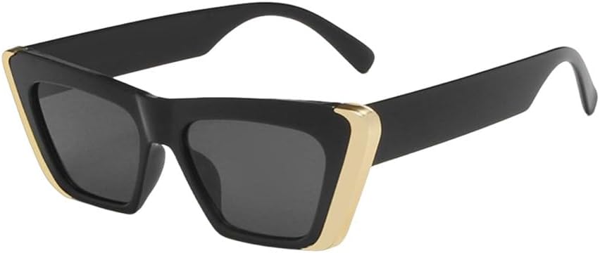 

Сексуальные солнцезащитные очки «кошачий глаз» для женщин, модные, простые, в маленькой оправе, с металлической отделкой, популярные белые очки для мужчин с защитой от УФ-излучения UV400 TYUVIVO, Black Black