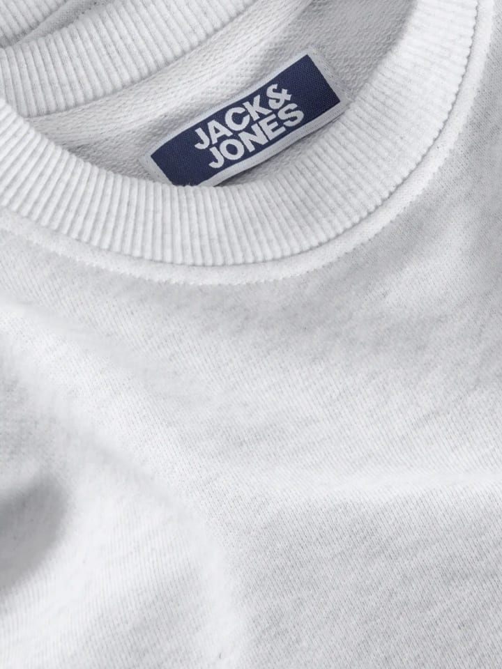 JACK & JONES Junior Толстовка JJCOLLEGE LOGO SWEAT CREW JNR белого меланжевого цвета — фото 3