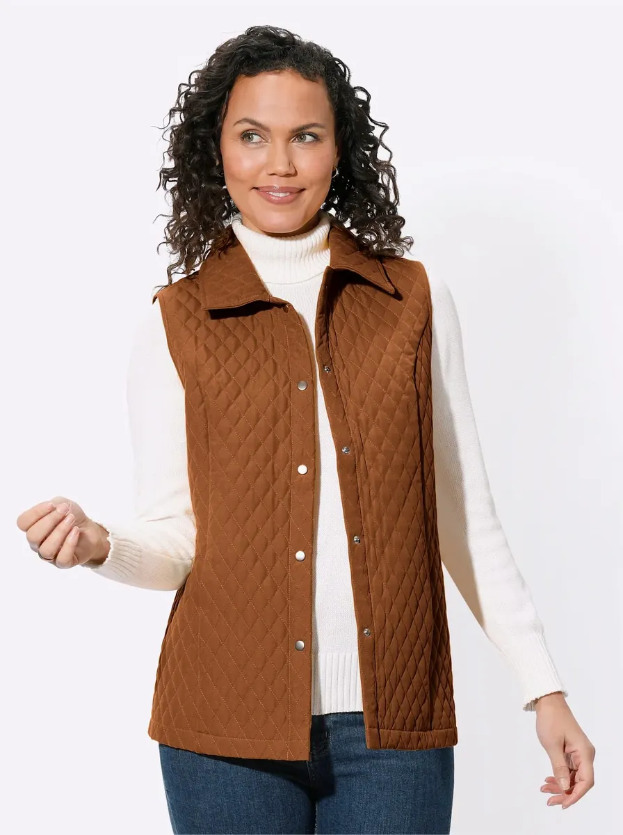 

Повседневный образ стеганый жилет Casual Looks, цвет Cognac
