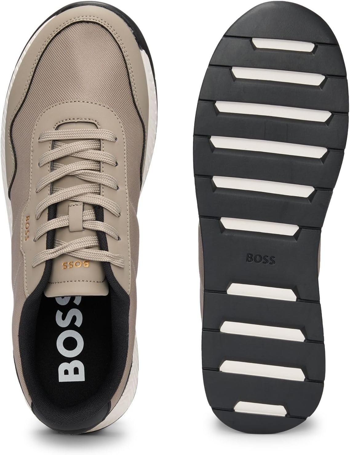 BOSS Мужские титановые беговые кроссовки, Dark Beige — фото 4