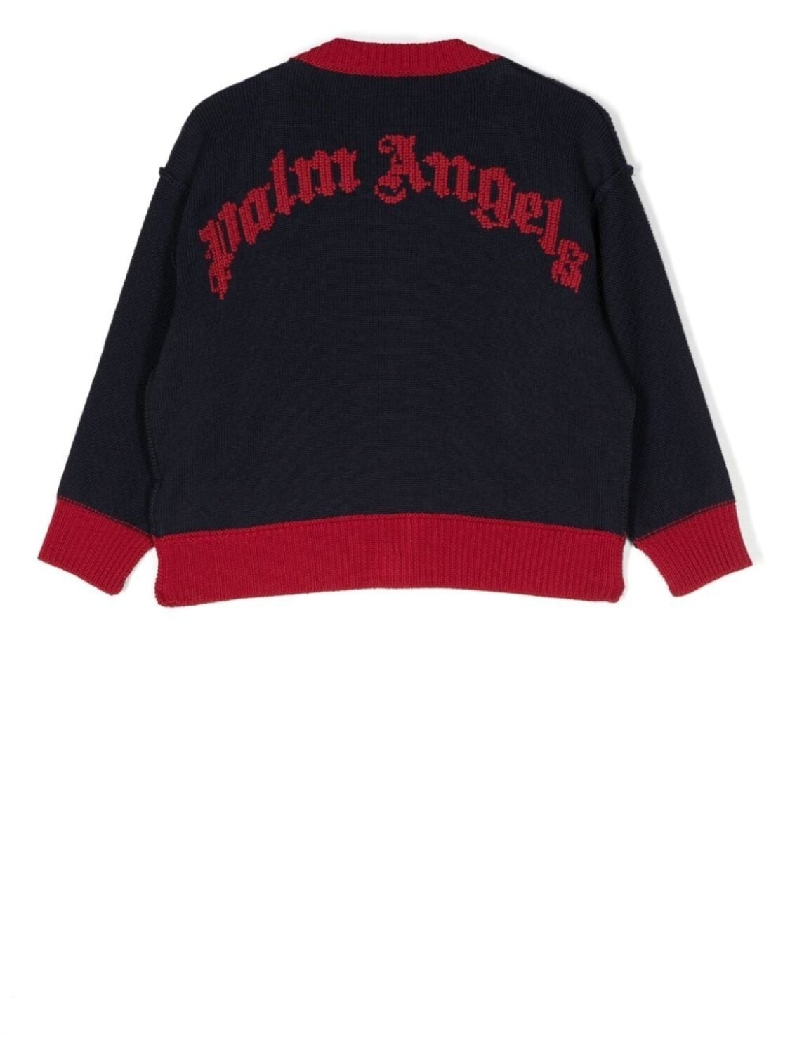 

Palm Angels Kids шерстяной кардиган в двух тонах, синий