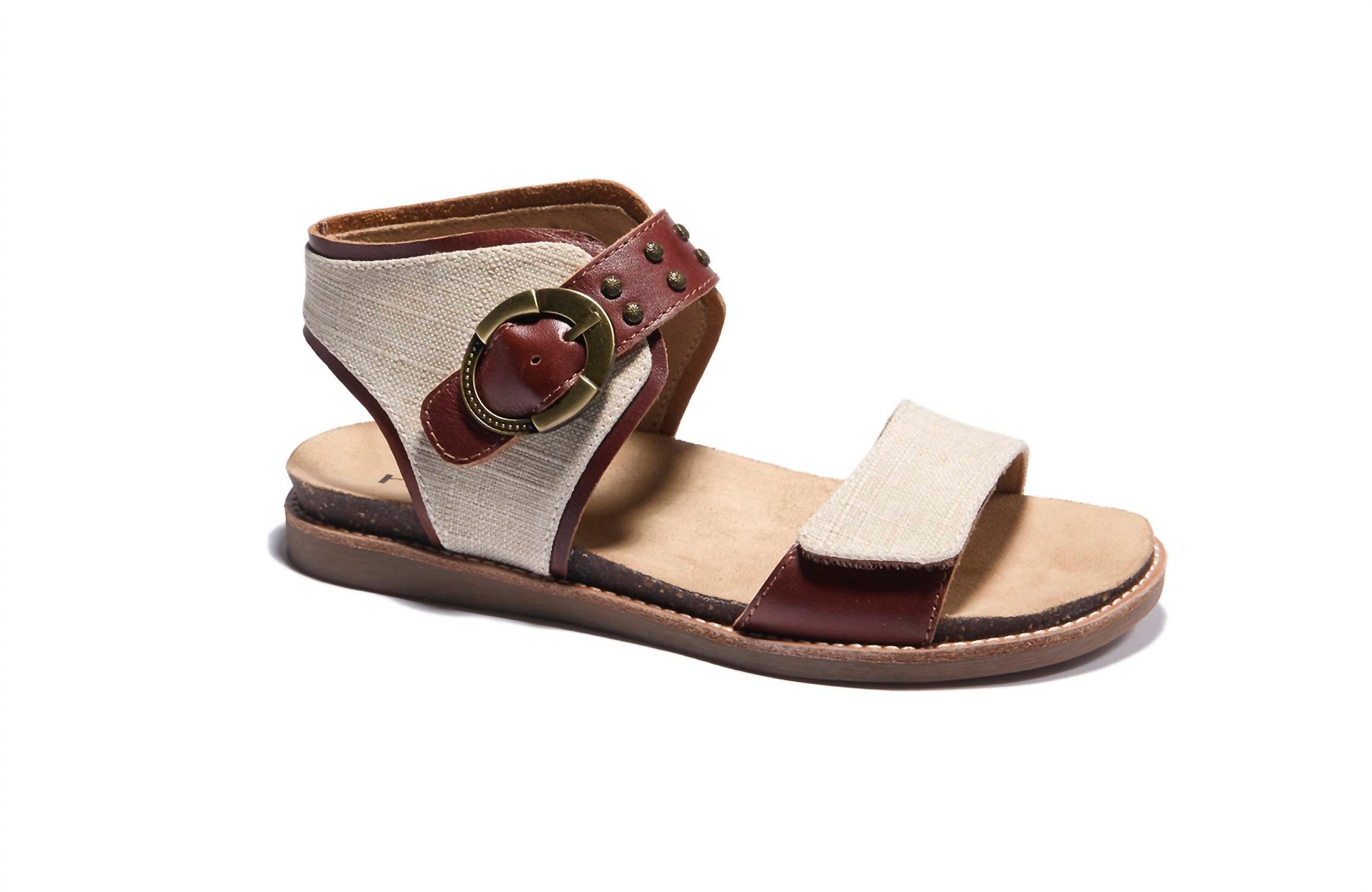 Женские сандалии Bari в цвете коньяк/натуральный Halsa Footwear
