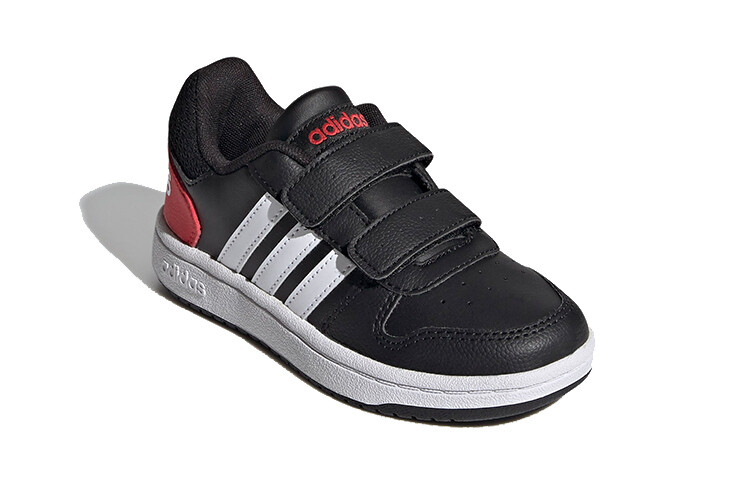 Баскетбольные кроссовки Hoops 2.0 для детей PS Low-top, черные/белые/красные Adidas Neo — фото 3