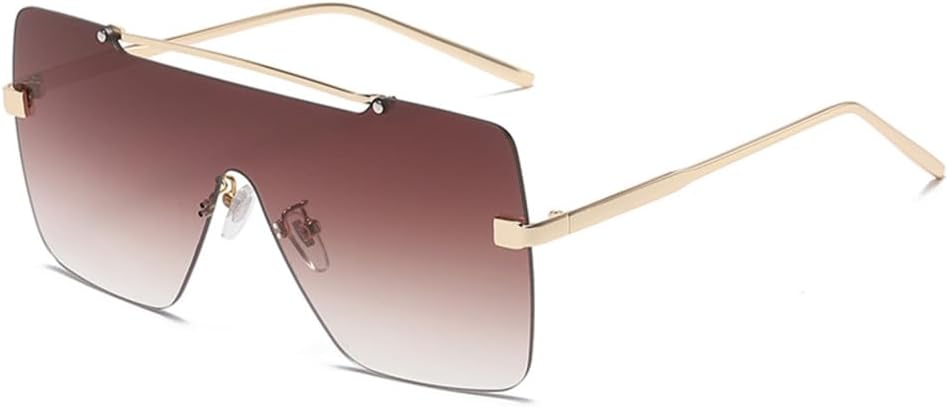 

Большие солнцезащитные очки для женщин, плоская верхняя часть, градиентные линзы, цельные очки для мужчин, солнцезащитные очки UV400 для активного отдыха LANGSER, Brown