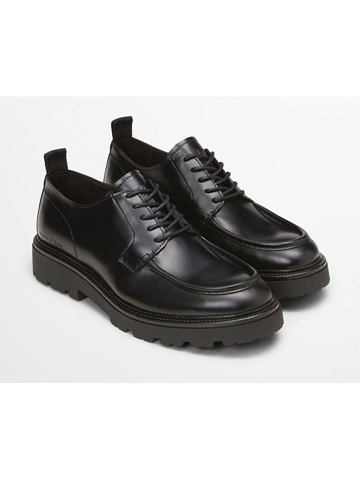 Marc O'Polo Shoes Черные кожаные ботинки на шнуровке "Фил" — фото 4