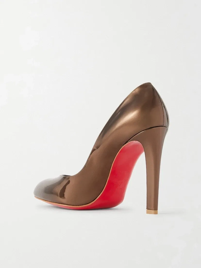 Fannylove 100 туфли из металлизированной лакированной кожи Christian Louboutin, коричневый — фото 3