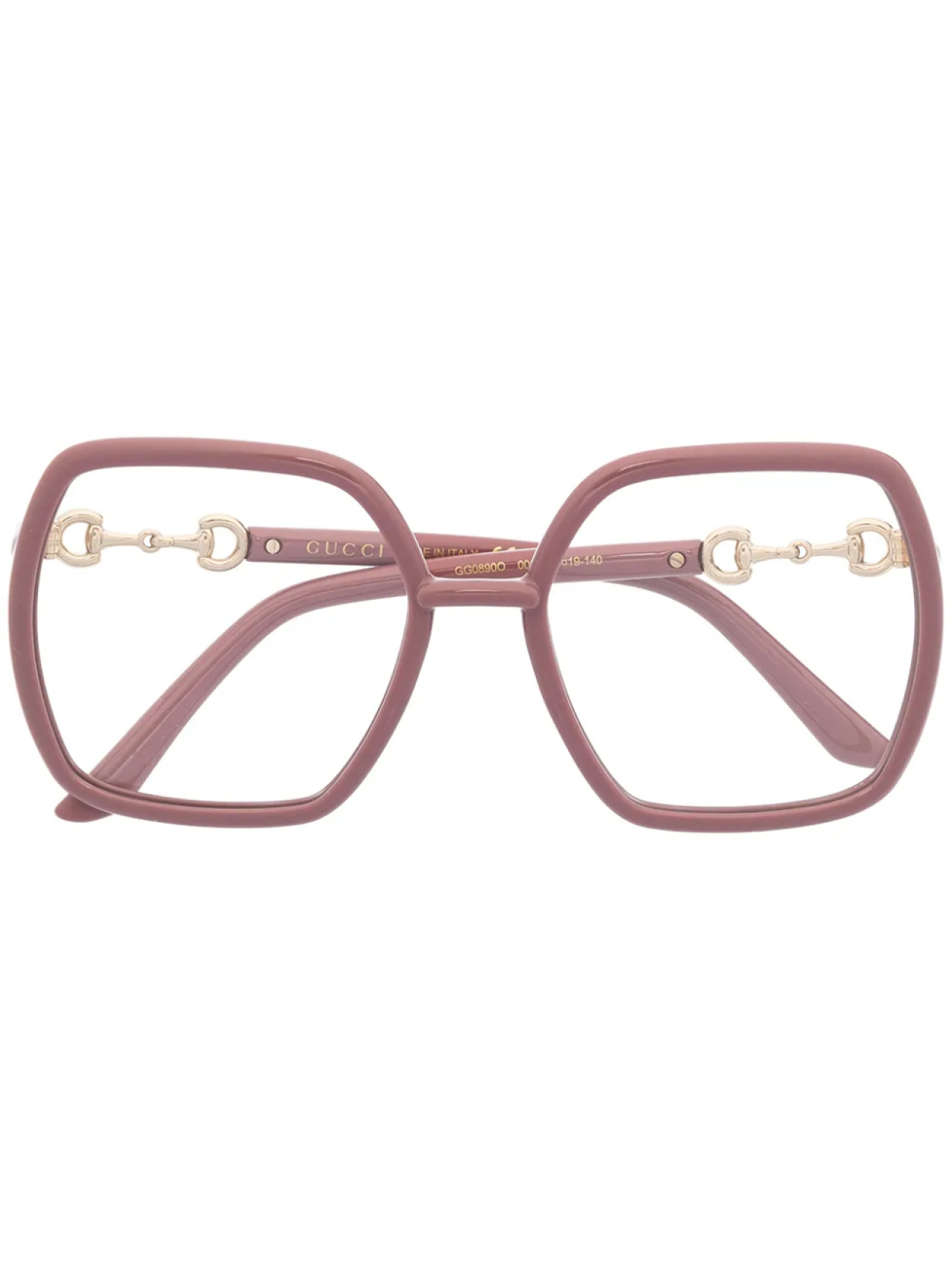 

Gucci Eyewear очки в круглой массивной с декором Horsebit, розовый
