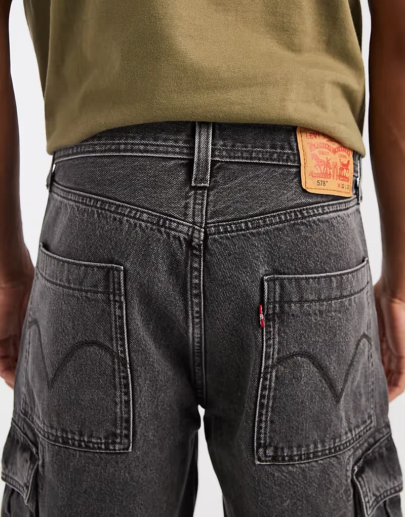 Джинсы-карго Levis 578 из выстиранного денима Levi's, черный — фото 4