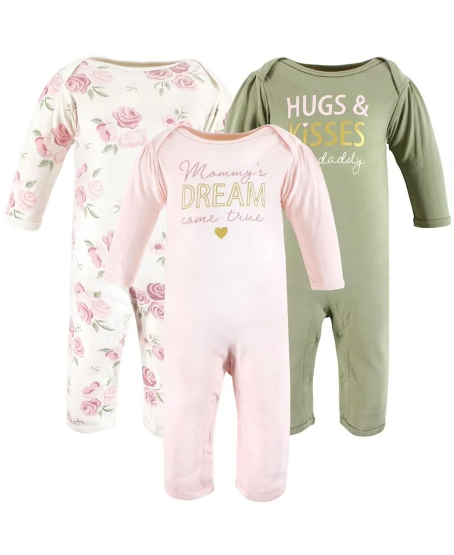 Мягкий хлопковый комбинезон для девочек Hudson Baby, Mom Dad Floral
