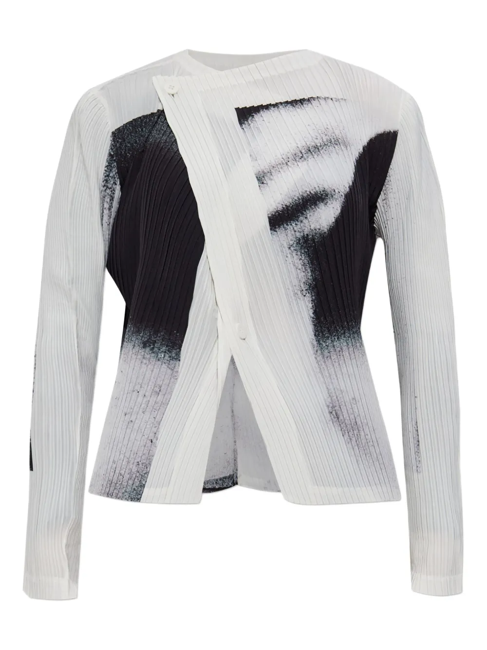 

Плиссированная куртка с графическим принтом Shadow Study Issey Miyake, белый