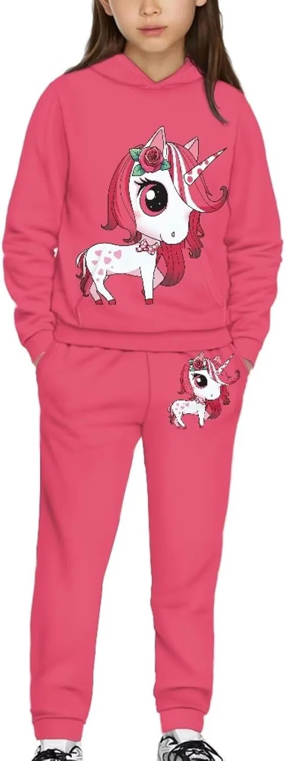 Детский спортивный костюм с капюшоном и джоггерами Uppodwarkid, Rose Red Unicorn