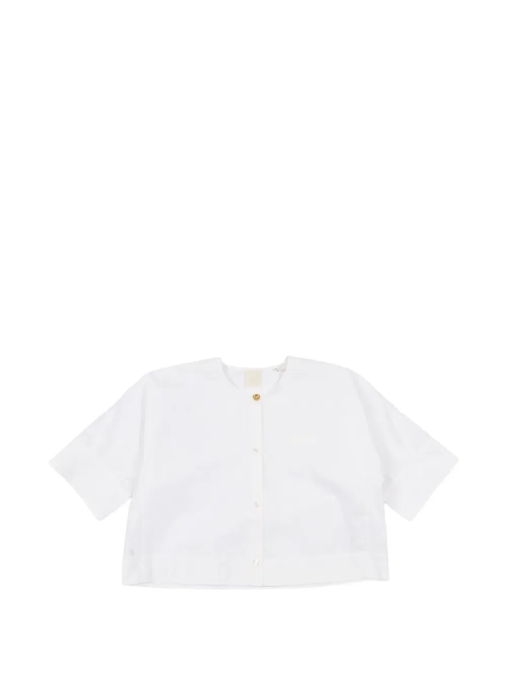 Рубашка с коротким рукавом и вышитой нашивкой Givenchy Kids, белый