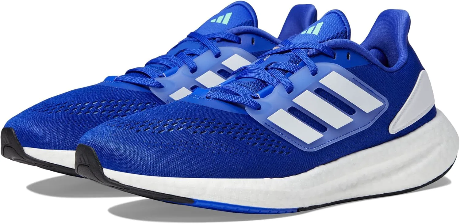 Мужские кроссовки для бега Adidas Pureboost 22, синий/белый/мятный — фото 4