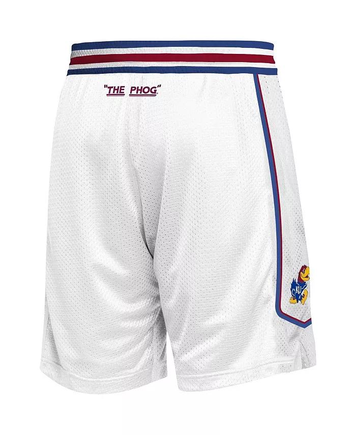 Мужские баскетбольные шорты Kansas Jayhawks Swingman Replica белого цвета adidas — фото 2