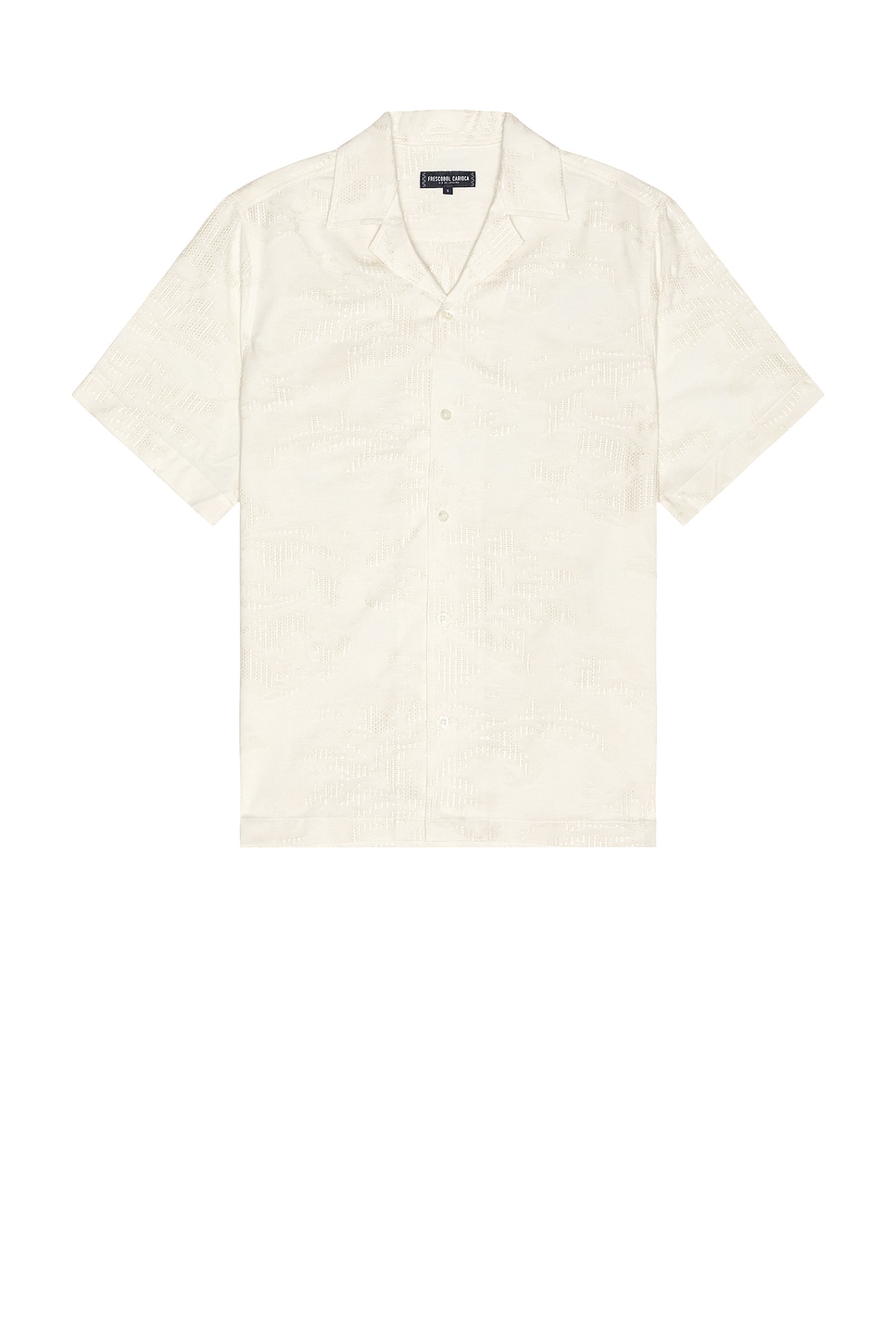 

Franca Cotton Blend Raffia Jacquard Short Sleeve Рубашка Frescobol Carioca, Ivory