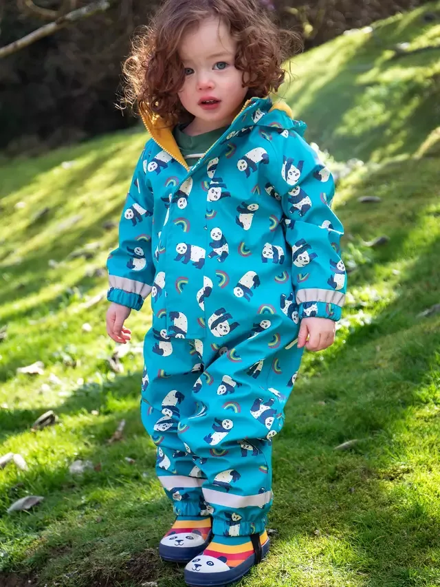 Детский водонепроницаемый комбинезон с принтом Pudadle Buster, Panda Play Frugi — фото 2