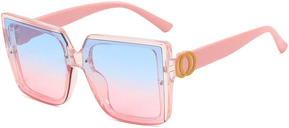 

Солнцезащитные очки с крупной оправой 2026 года для женщин, защита от УФ-излучения UV400, солнцезащитные очки для вождения и путешествий, розово-голубые MTZJH, One Color