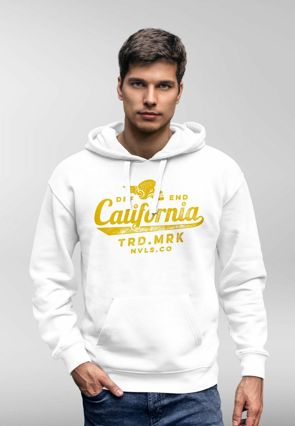 

Толстовка с капюшоном CALIFORNIA SKULL TOTENKOPF FLÜGEL BIKER PRINT KAP Neverless, белый
