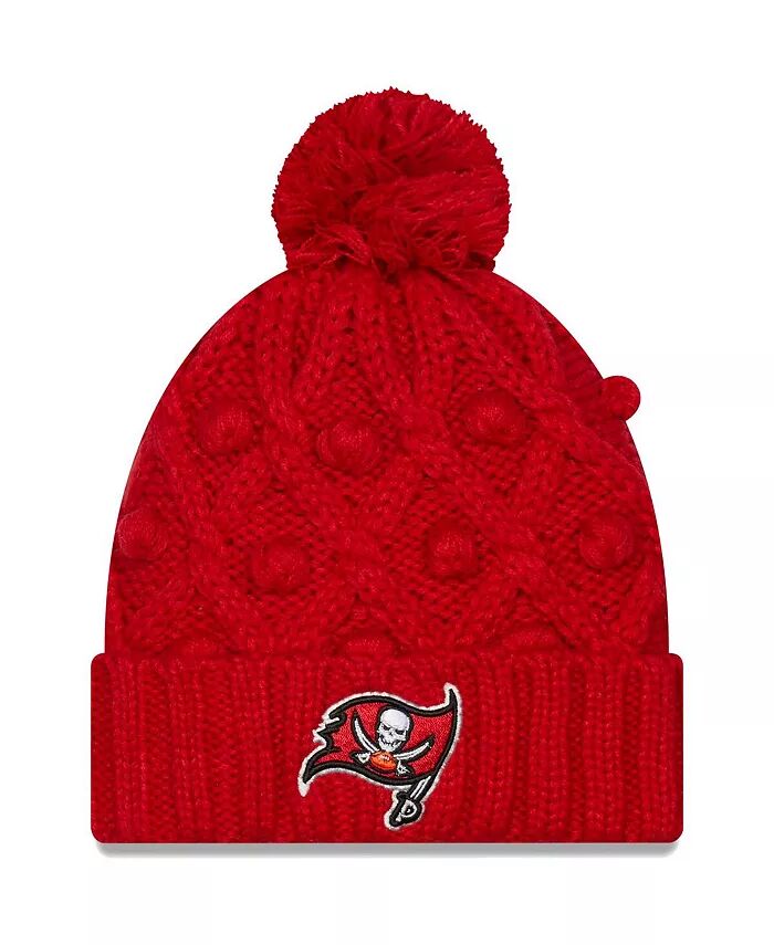 

Big Girls Red Tampa Bay Buccaneers Toasty вязаная шапка с манжетами и помпоном New Era