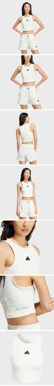 Женский укороченный танк-топ City Escape молочно-белый от Adidas — фото 4
