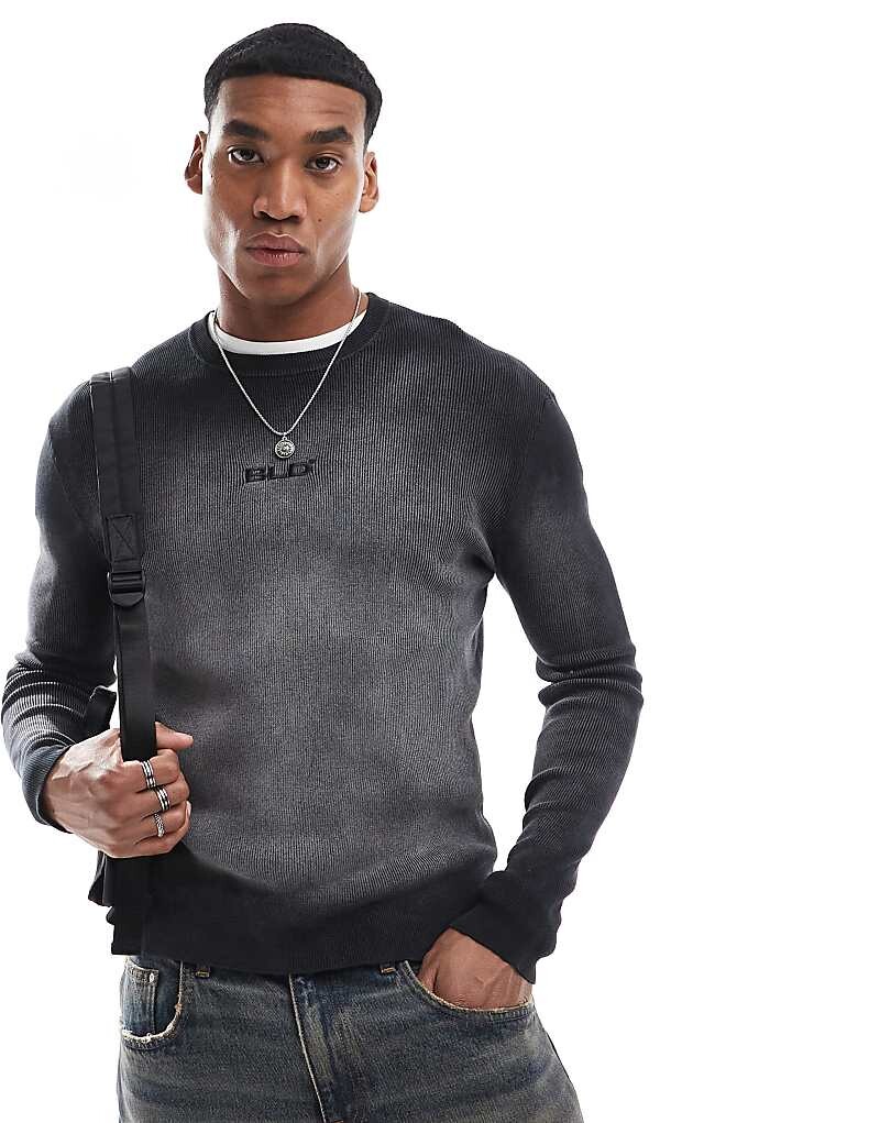 

Черный вязаный свитер Bershka