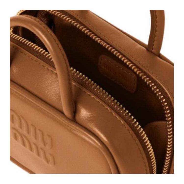 MIU MIU Кожаный аксессуар для сумки женский коричневый, Brown — фото 4