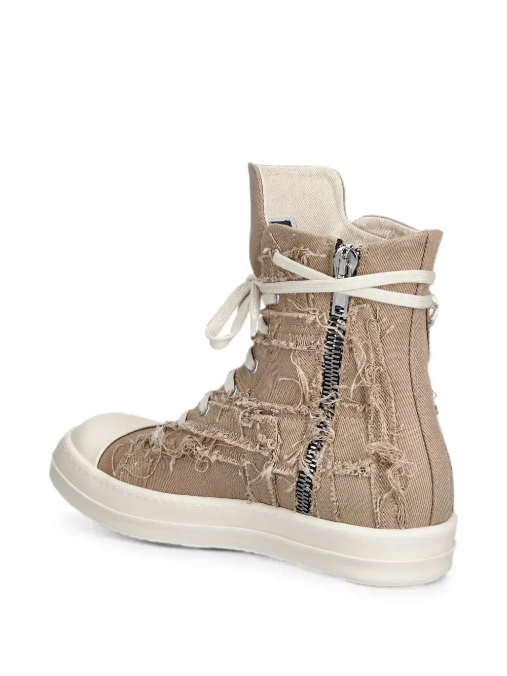 Поношенные высокие кеды Rick Owens Drkshdw, коричневый — фото 3
