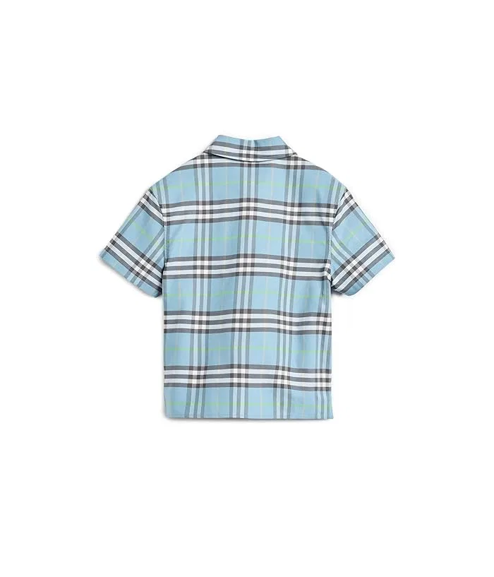 Рубашка в клетку Billy Burberry Kids, Misty Blue IP Check — фото 2