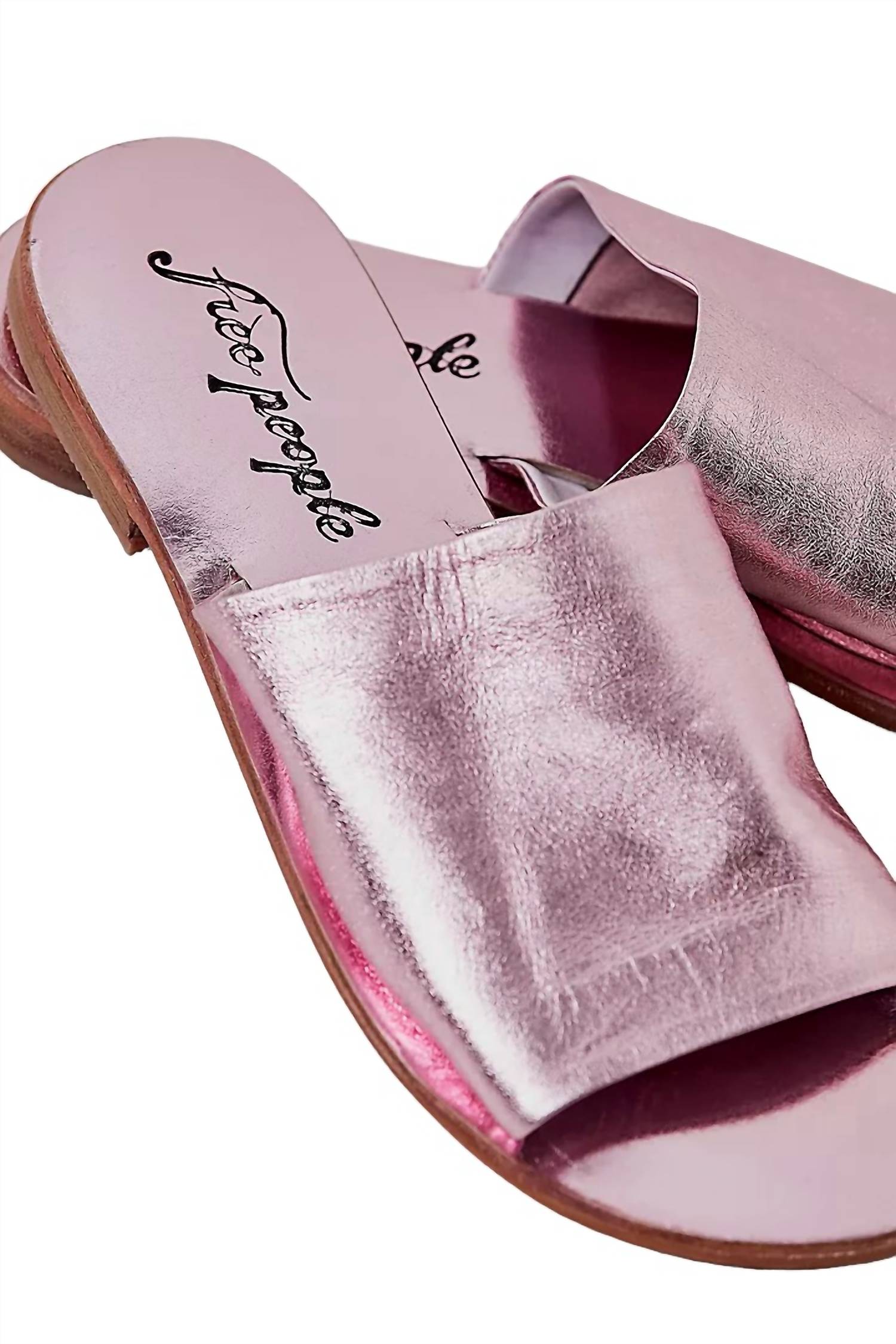 Женские босоножки Vicente Slide в цвете металлик-розовый Free People — фото 2