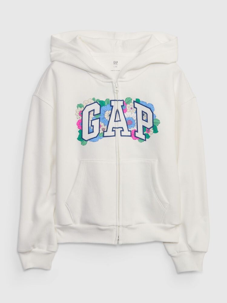 

Детская толстовка с цветочным логотипом Gap, белый