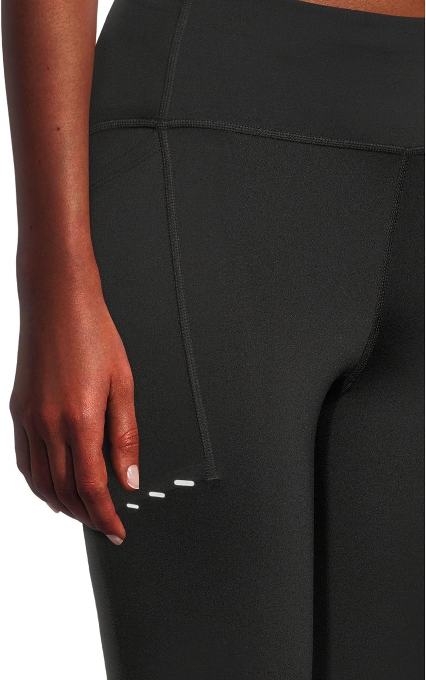 Брюки Nike Dri-fit Swift High-waisted 7/8 Running Leggings With Pockets, цвет Black/Reflective Silver — фото 4