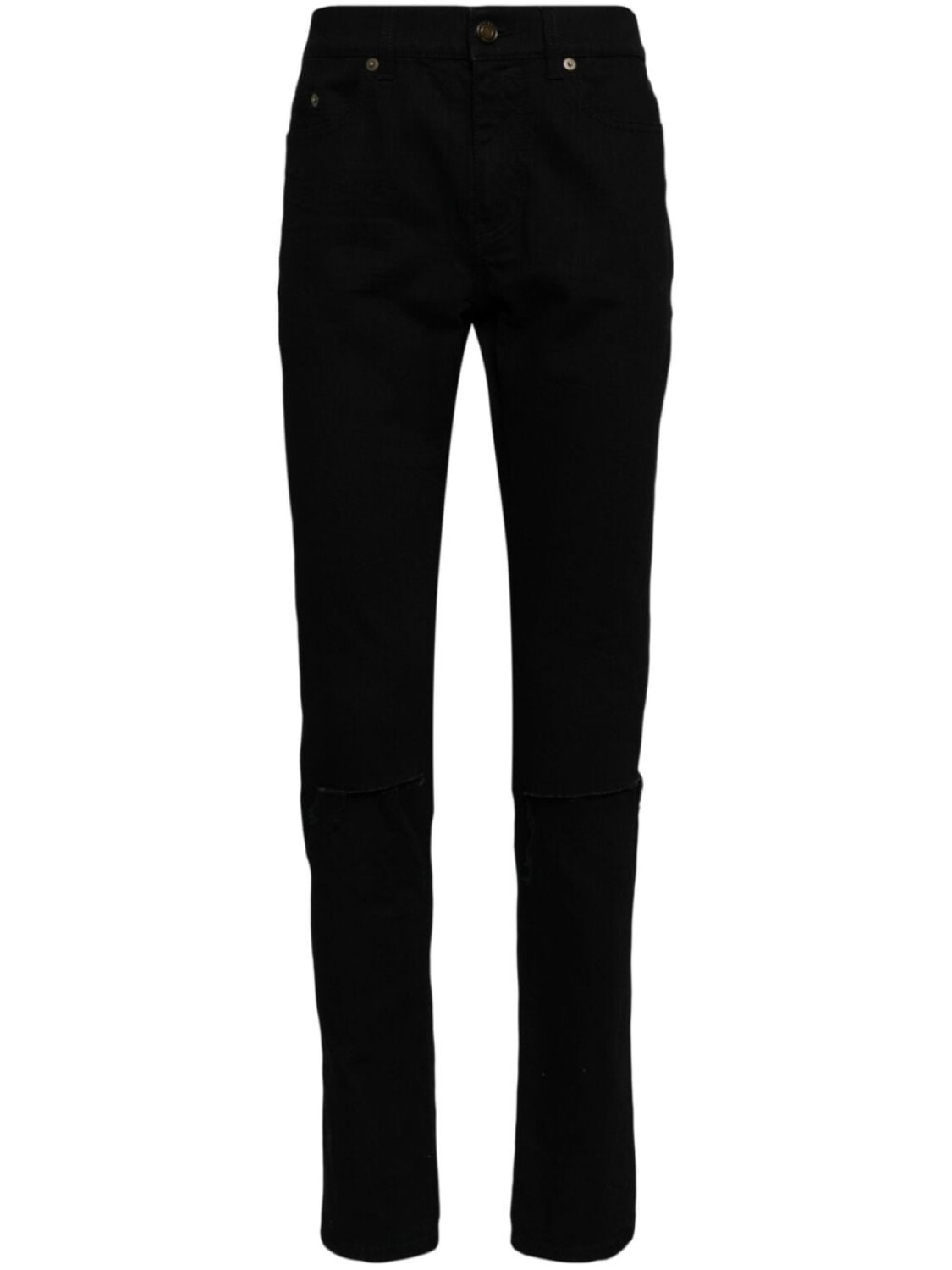 

Узкие джинсы с прорезями Saint Laurent, черный