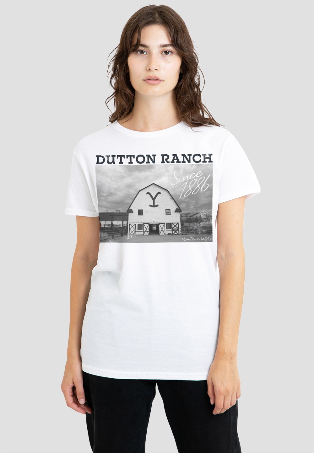 

Футболка с принтом YELLOWSTONE DUTTON BARN Cotton Soul, белый