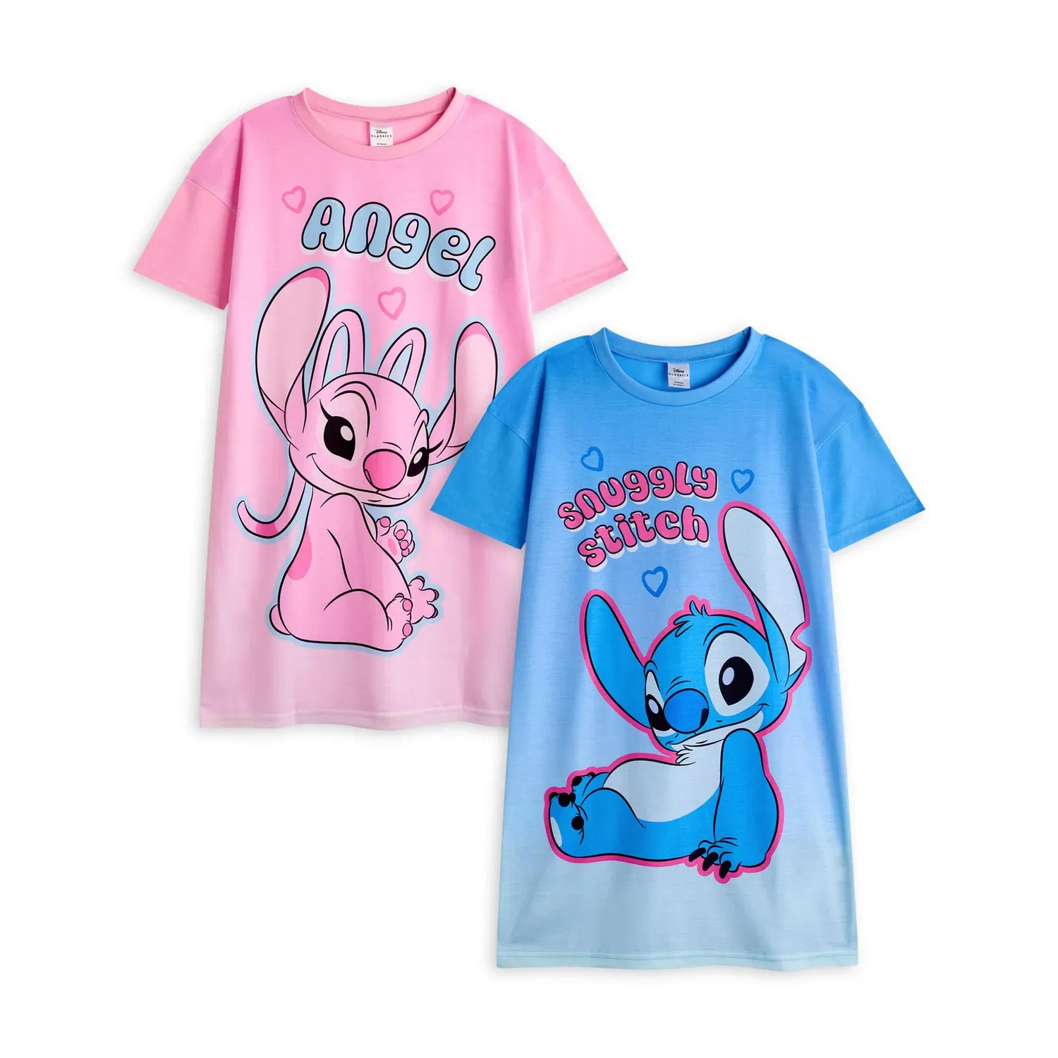 Ночные рубашки для девочек Stitch и Angel, 2 шт., Disney, мультиколор