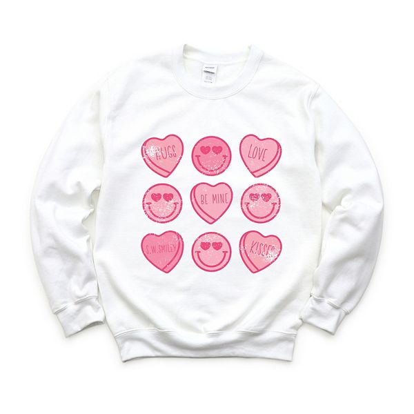 

SWSmiley sweethearts chart distressed - женский графический свитшот Simply Sage Market, White, Белый, SWSmiley sweethearts chart distressed - женский графический свитшот Simply Sage Market, White