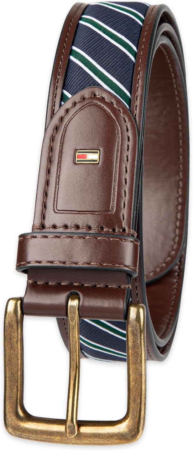 

Мужской ремень Tommy Hilfiger с тканевой вставкой и классической пряжкой, Brown Stripe, Коричневый, Мужской ремень Tommy Hilfiger с тканевой вставкой и классической пряжкой, Brown Stripe