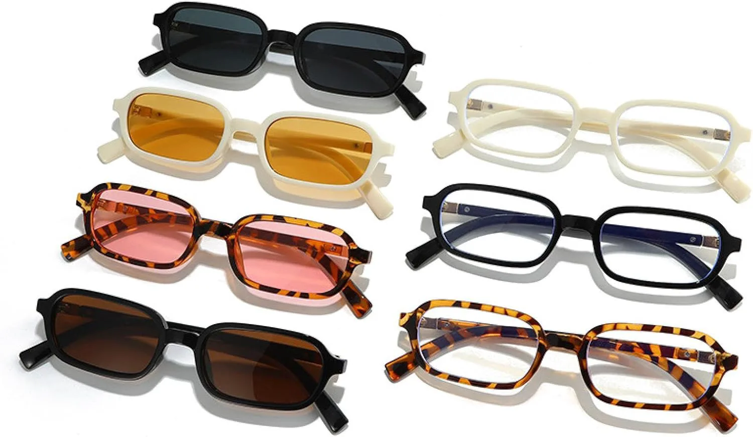 

Солнцезащитные очки прямоугольной формы для женщин, винтажные очки с защитой от УФ-излучения для мужчин, модные панк-солнцезащитные очки VVTWSSW, Beige Orange