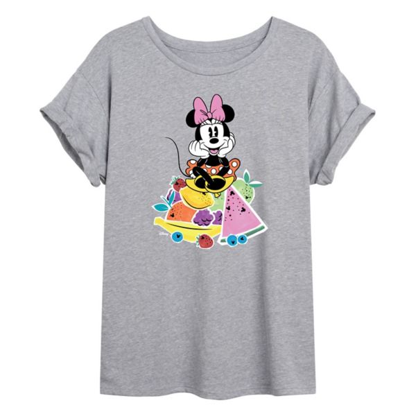 

Футболка Minnie Mouse Juniors с изображением фруктов большого размера Disney, серый