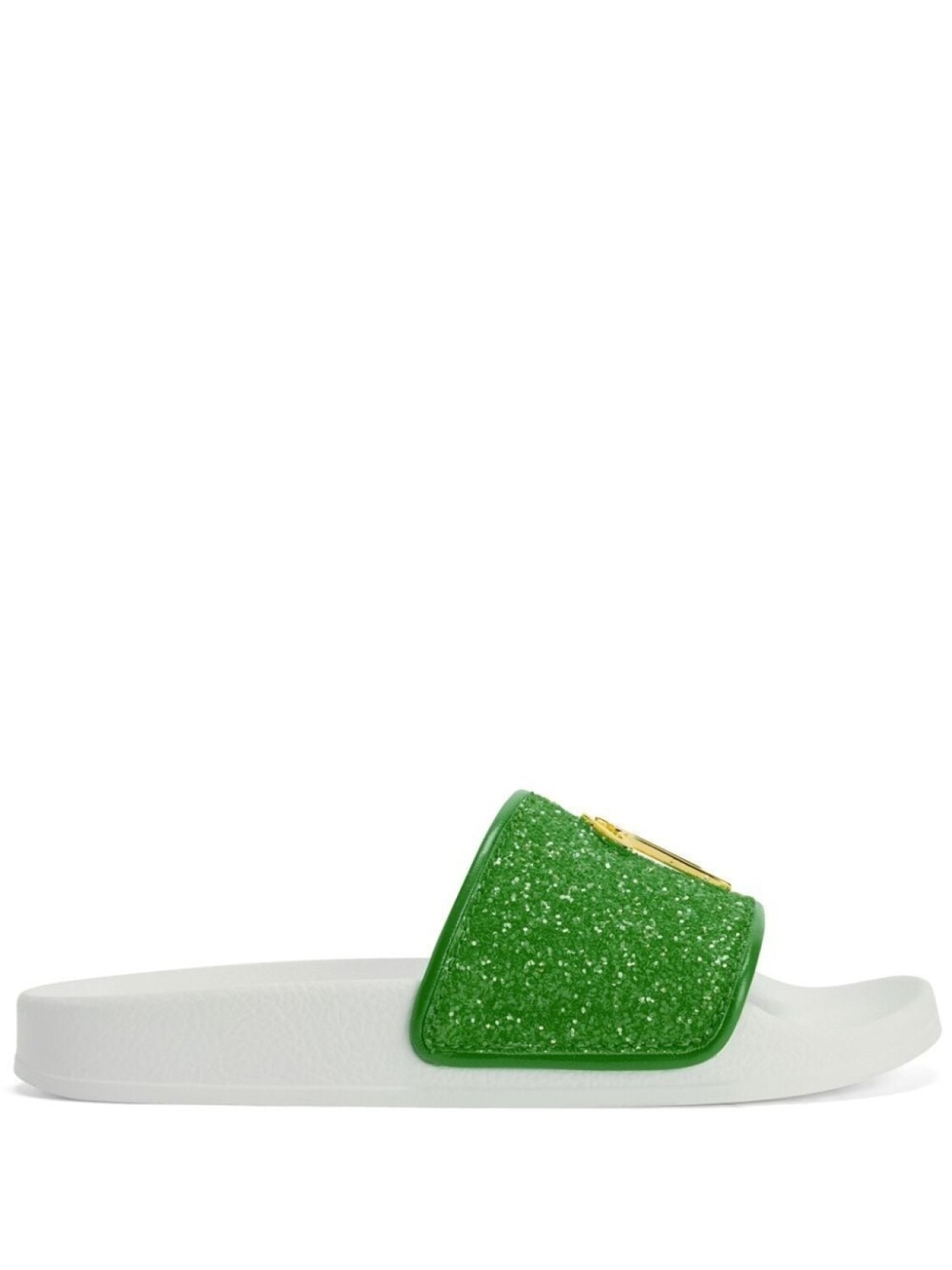 Giuseppe Zanotti шлепанцы Brett с блестками, зеленый