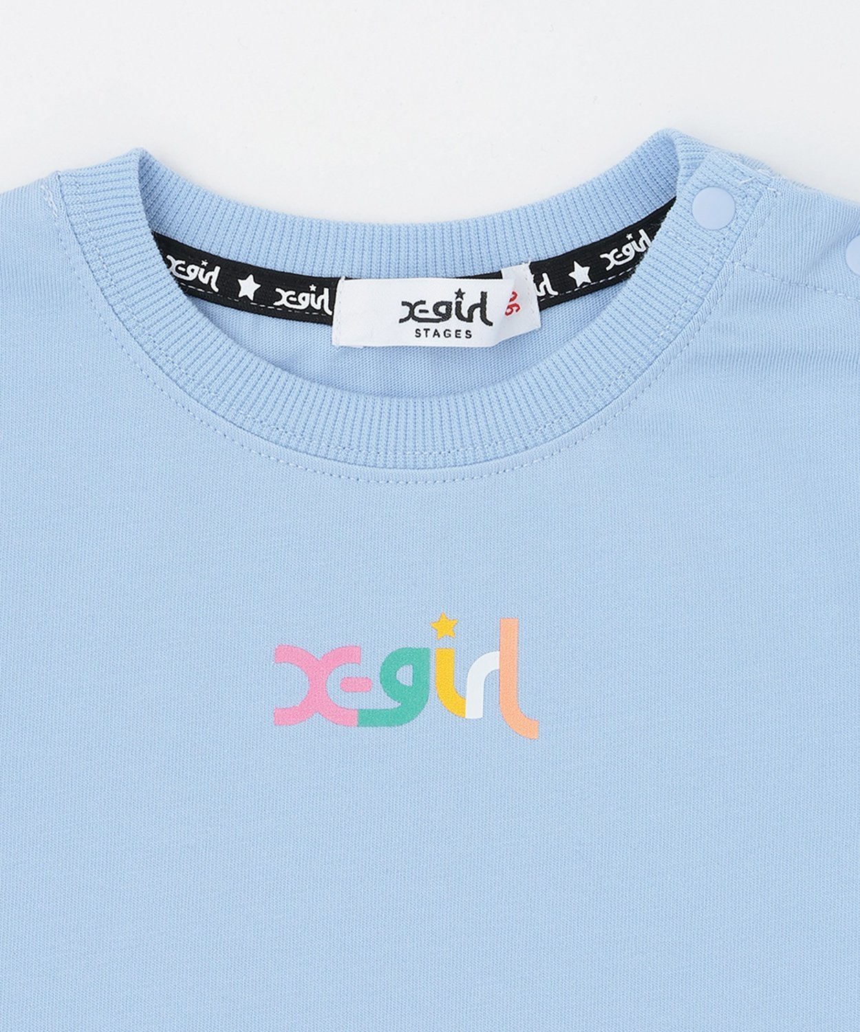 Футболка с коротким рукавом и нашивкой в виде персонажа X-girl Stages, Light Blue — фото 3