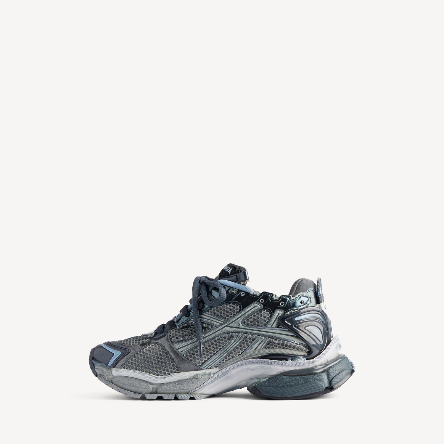 Мужские кроссовки runner серо/сине/голубые BALENCIAGA, серый/темно-синий/светло-голубой — фото 4