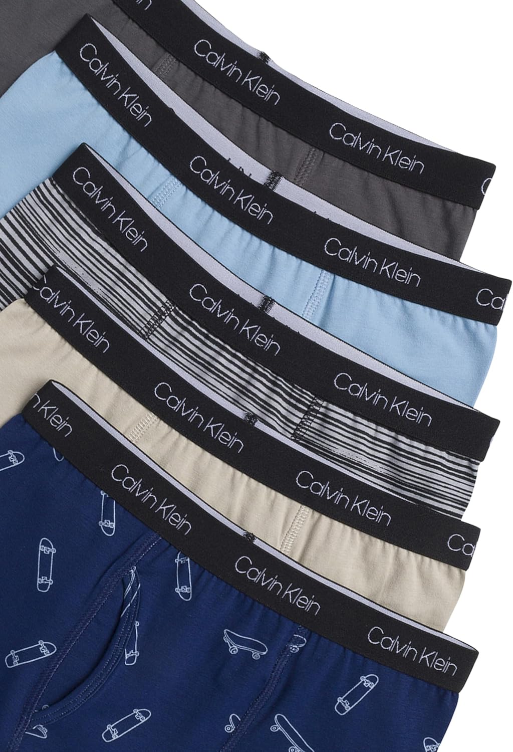 Трусы-боксеры Calvin Klein Boys Little Modern Cotton, 5 пар, Skateboard — фото 3
