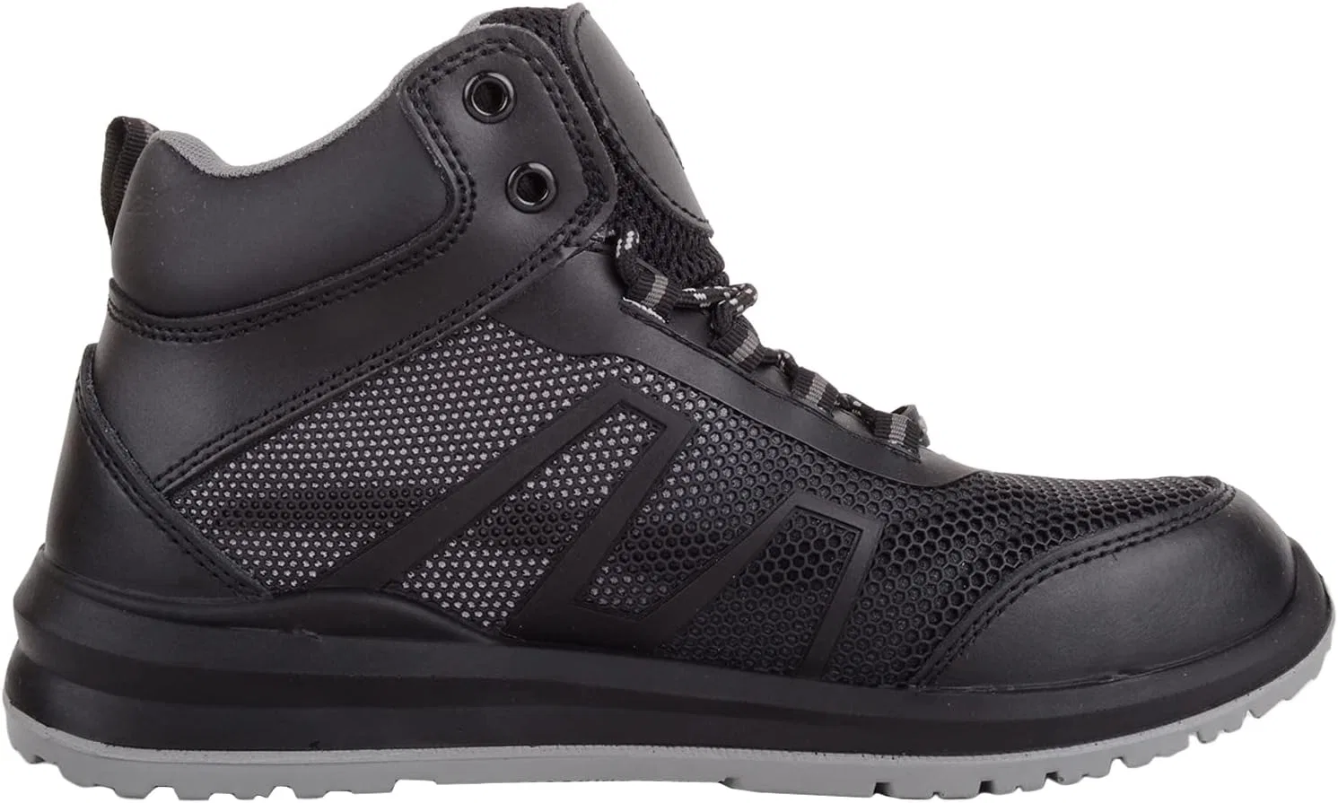 Мужские рабочие, строительные, лабораторные походные ботинки Absolute Footwear со стальным носком, шнуровкой и противоскользящим покрытием, Black — фото 4