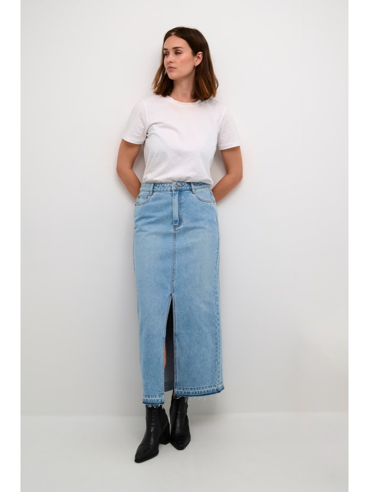 

Юбка длиной до колена Kaffe, цвет washed blue denim