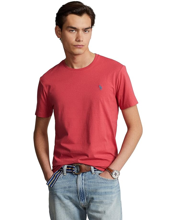 Футболка Polo Ralph Lauren Classic Fit Jersey Crew Neck T-Shirt, цвет Red Sky — фото 4