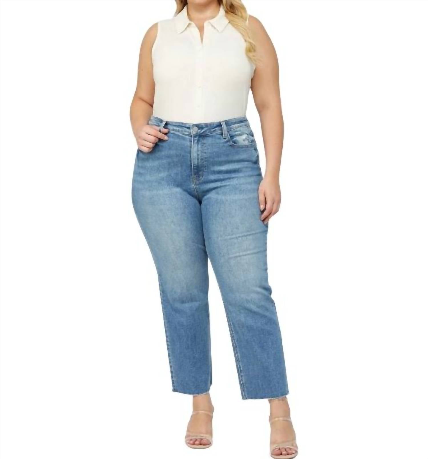 

Супервысокие брюки с прямыми штанинами Aniello (большие размеры) Mica denim, Aniello
