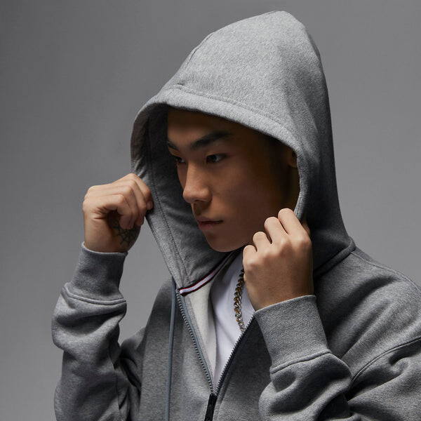 Толстовка Air Jordan Essential Fleece Full Zip Hoodie 'Grey', серый — фото 4
