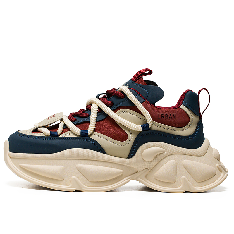 

URBAN AUTHENTIC Износостойкие противоскользящие массивные низкие кроссовки мужские бежево-красные, цвет Beige Red