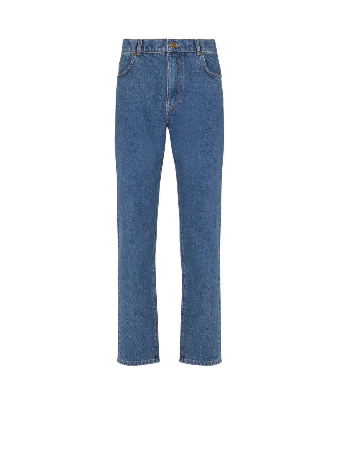 

Синие джинсы прямого кроя из денима Balmain