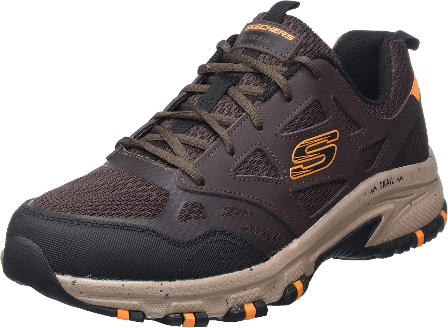 Мужские кроссовки Skechers Hillcrest, Brown Leather Mesh Synthetic Trim